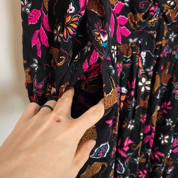 NWT‎ Torrid Leopard Floral Twist Front Mini Dress 2X 18-20 Boho Festival Pockets - Picture 11 of 12